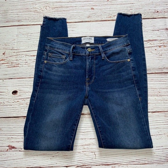 Frame Denim Le High Skinny de Jeanne Jeans in Woodbine Sz 24 - Picture 9 of 15